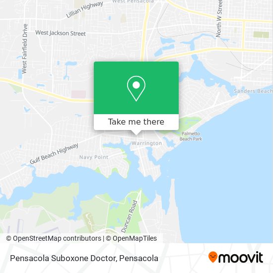 Mapa de Pensacola Suboxone Doctor