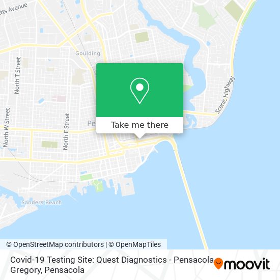 Mapa de Covid-19 Testing Site: Quest Diagnostics - Pensacola Gregory