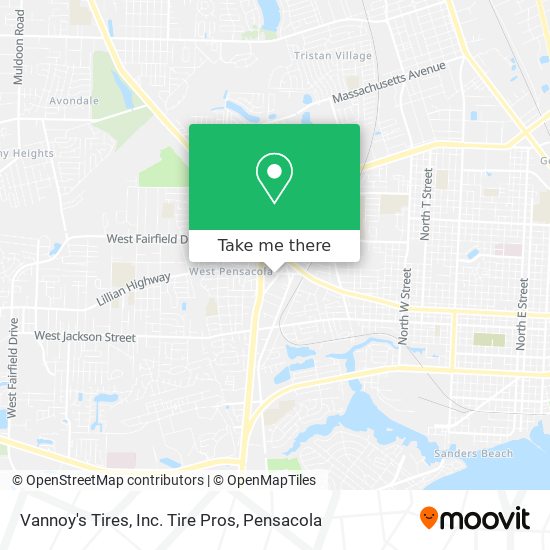 Vannoy's Tires, Inc. Tire Pros map