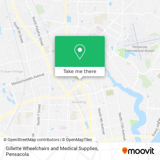 Gillette Wheelchairs and Medical Supplies map