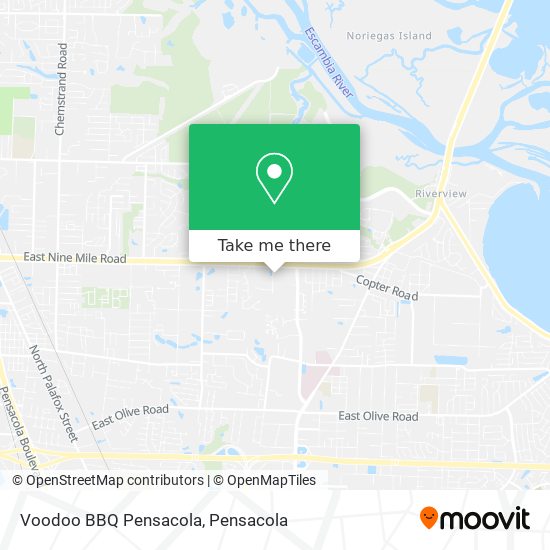 Mapa de Voodoo BBQ Pensacola