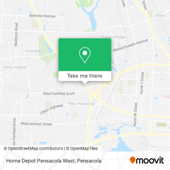 Home Depot Pensacola West map