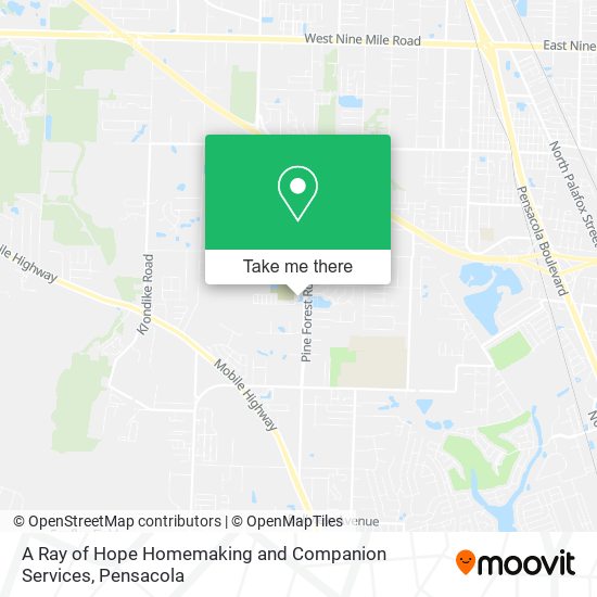 A Ray of Hope Homemaking and Companion Services map