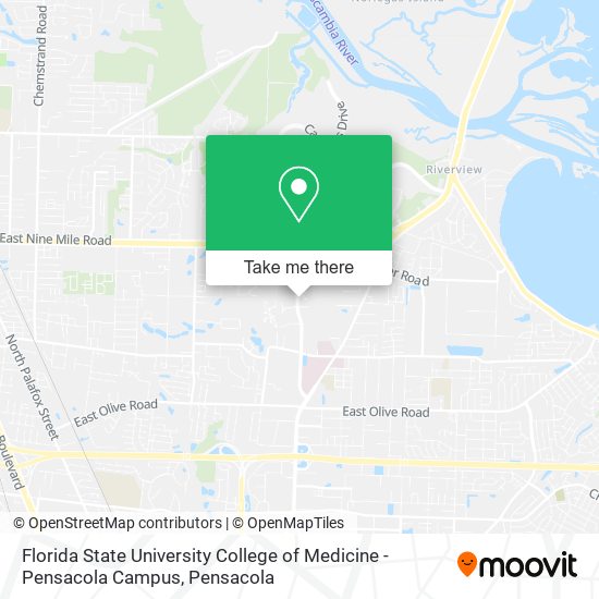 Mapa de Florida State University College of Medicine - Pensacola Campus