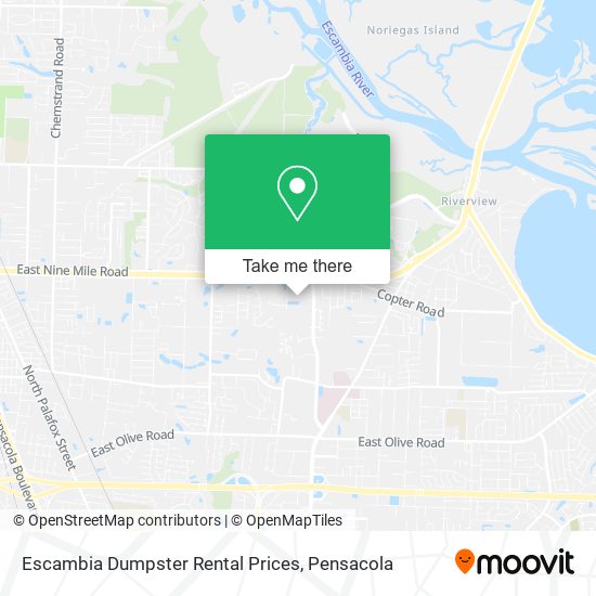 Escambia Dumpster Rental Prices map