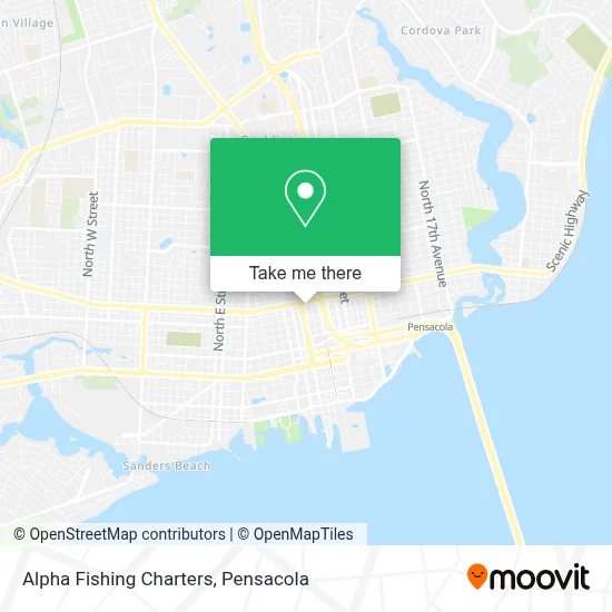 Alpha Fishing Charters map