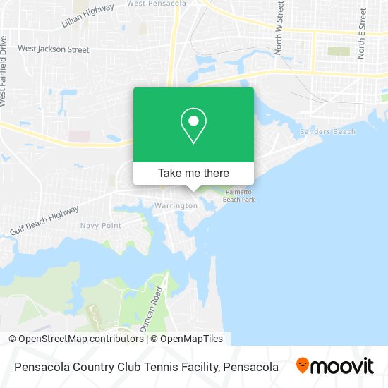 Pensacola Country Club Tennis Facility map