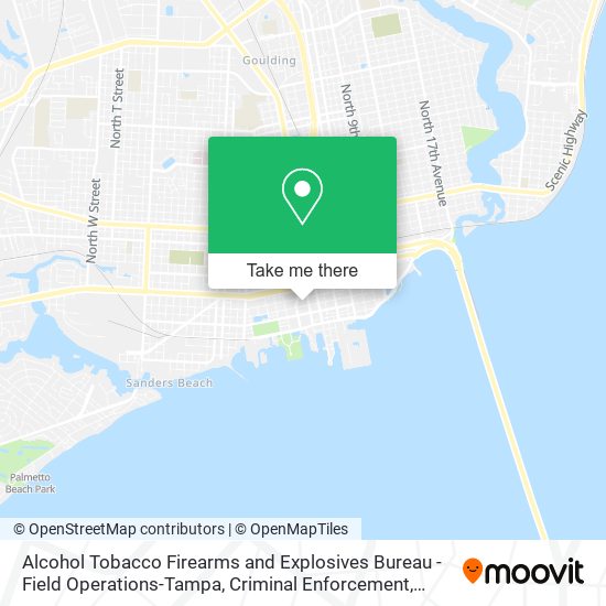 Mapa de Alcohol Tobacco Firearms and Explosives Bureau - Field Operations-Tampa, Criminal Enforcement