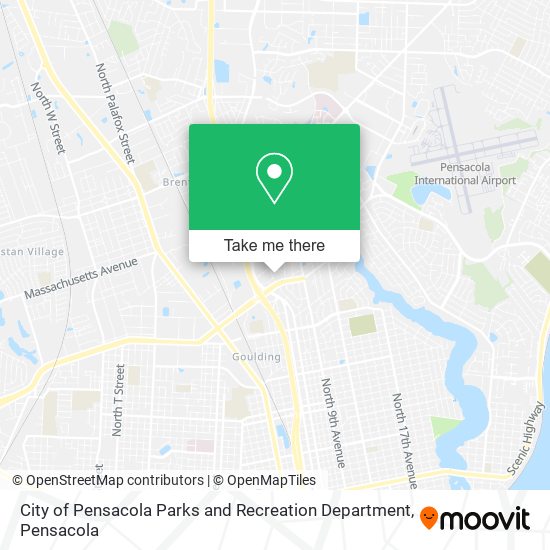 City of Pensacola Parks and Recreation Department map