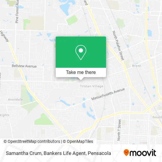 Samantha Crum, Bankers Life Agent map