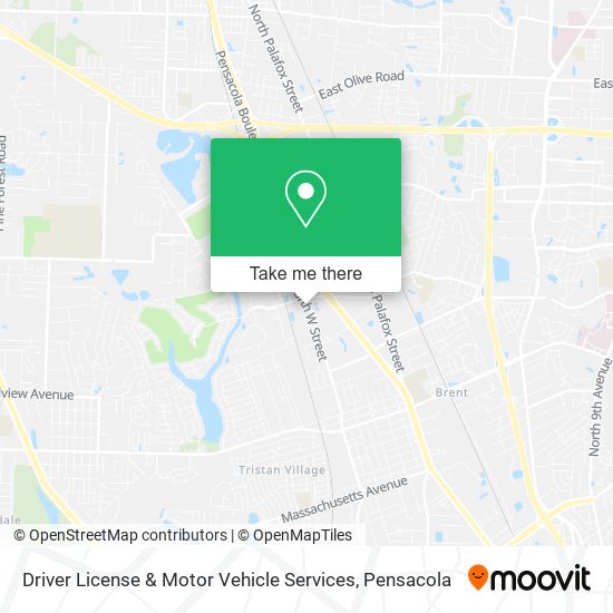 Driver License & Motor Vehicle Services map