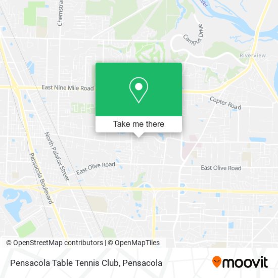 Pensacola Table Tennis Club map