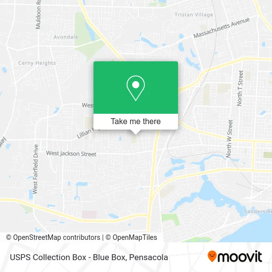 Mapa de USPS Collection Box - Blue Box
