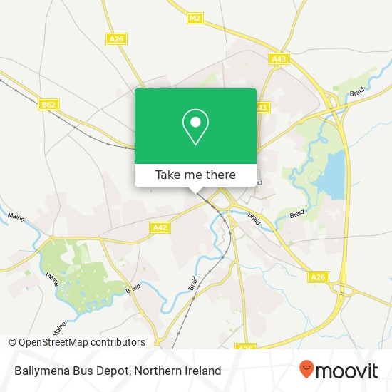 Ballymena Bus Depot map