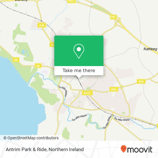 Antrim Park & Ride map