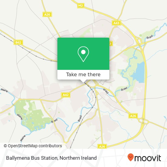 Ballymena Bus Station map