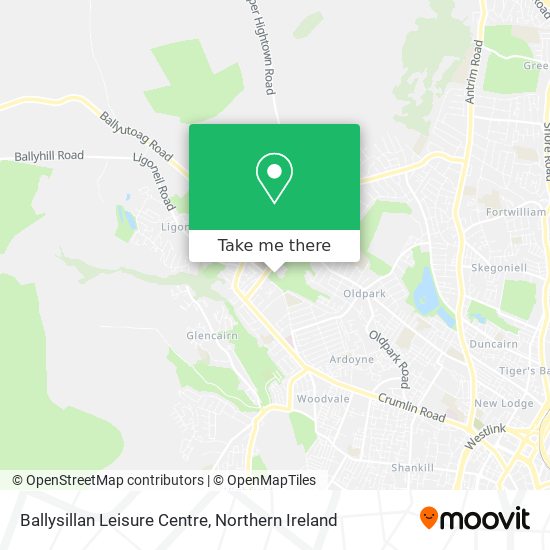 Ballysillan Leisure Centre map