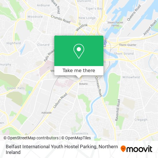 Belfast International Youth Hostel Parking map