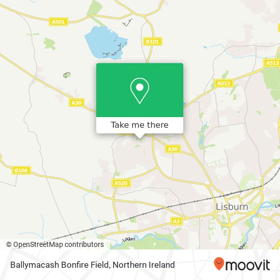 Ballymacash Bonfire Field map