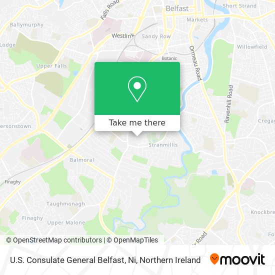 U.S. Consulate General Belfast, Ni map