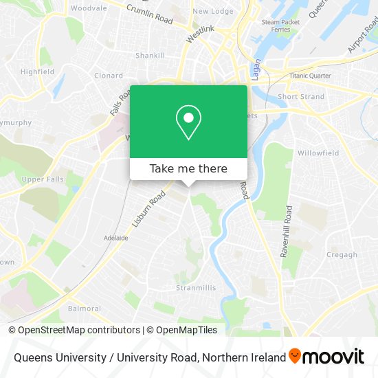 Queens University / University Road map