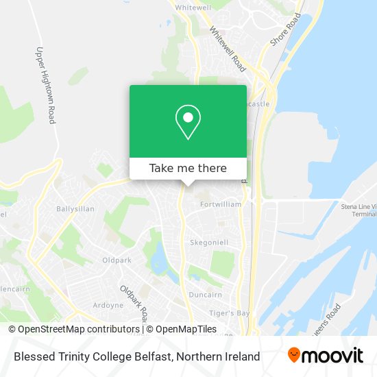 Blessed Trinity College Belfast map
