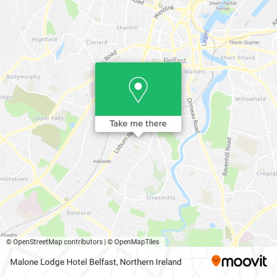 Malone Lodge Hotel Belfast map