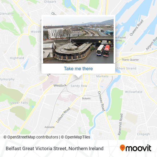 Belfast Great Victoria Street map