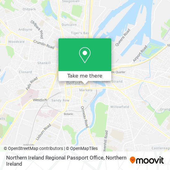 Northern Ireland Regional Passport Office map