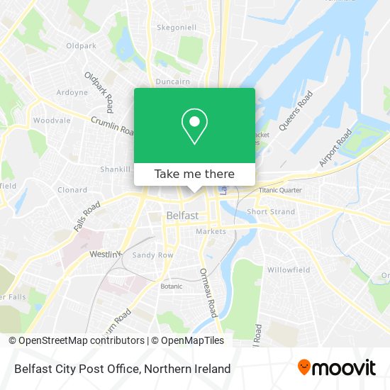 Belfast City Post Office map