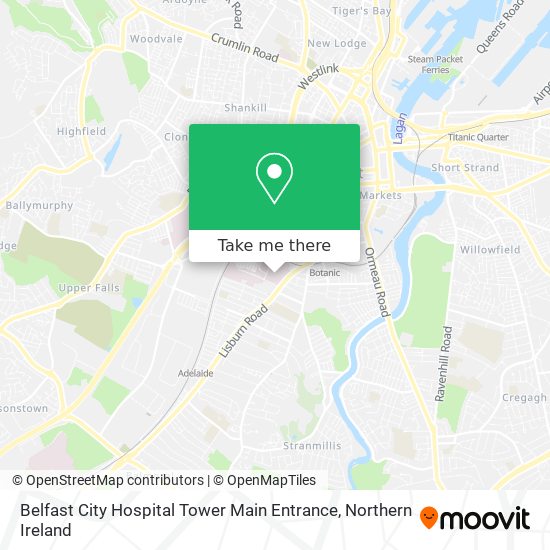 Belfast City Hospital Tower Main Entrance map