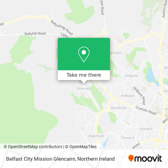 Belfast City Mission Glencairn map
