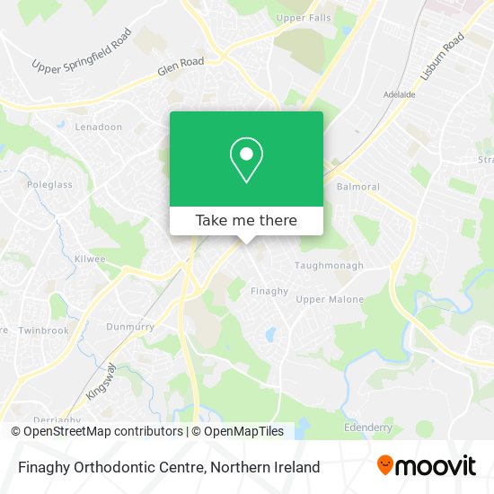 Finaghy Orthodontic Centre map