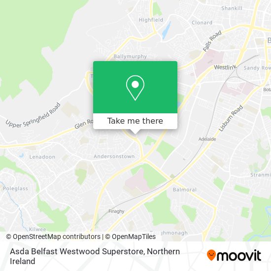 Asda Belfast Westwood Superstore map