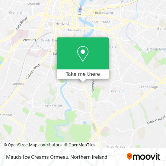 Mauds Ice Creams Ormeau map