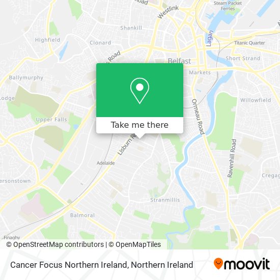 Cancer Focus Northern Ireland map