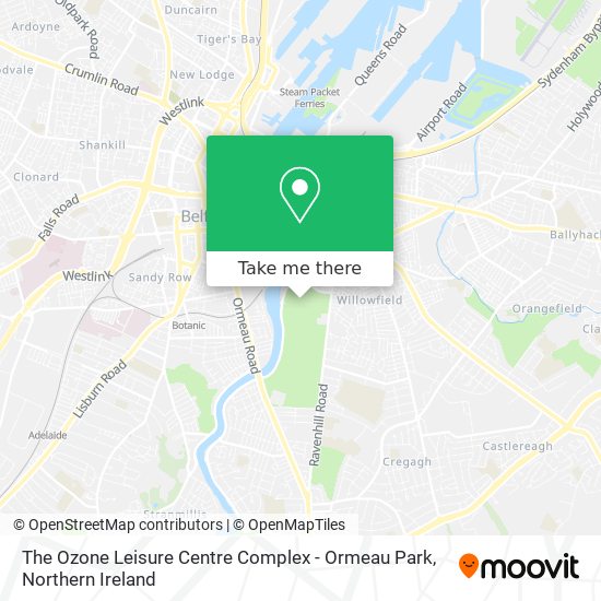The Ozone Leisure Centre Complex - Ormeau Park map
