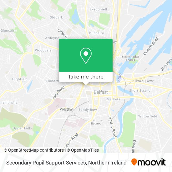 Secondary Pupil Support Services map
