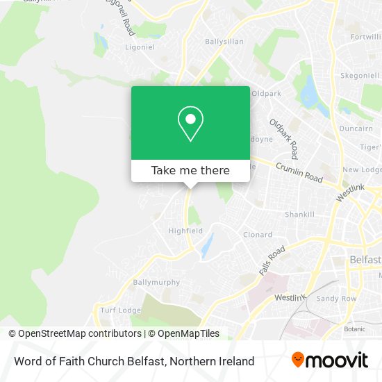 Word of Faith Church Belfast map