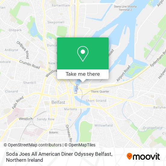 Soda Joes All American Diner Odyssey Belfast map