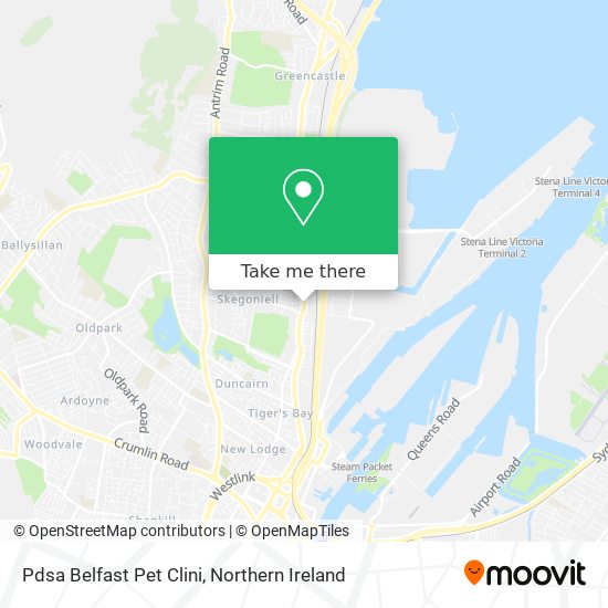 Pdsa Belfast Pet Clini map