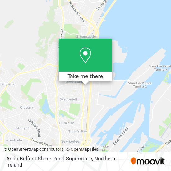 Asda Belfast Shore Road Superstore map