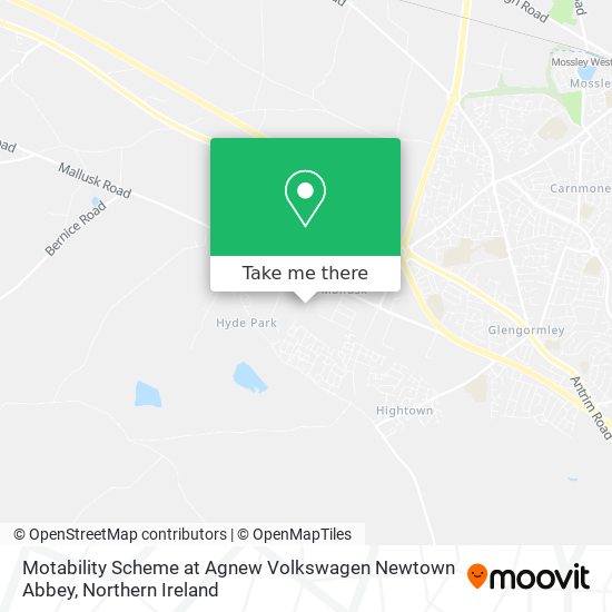 Motability Scheme at Agnew Volkswagen Newtown Abbey map