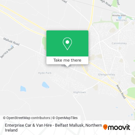 Enterprise Car & Van Hire - Belfast Mallusk map