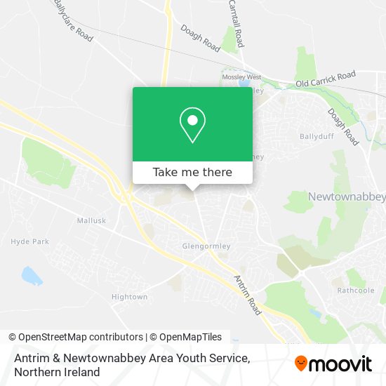 Antrim & Newtownabbey Area Youth Service map