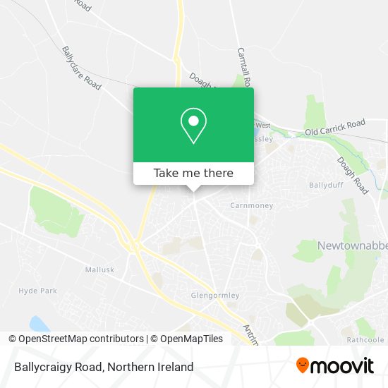 Ballycraigy Road map