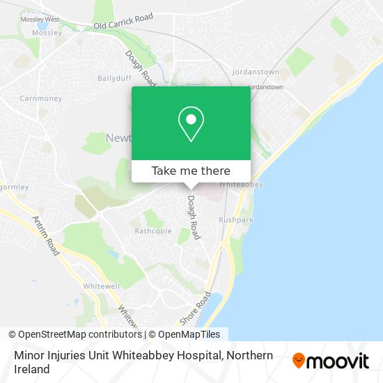 Minor Injuries Unit Whiteabbey Hospital map