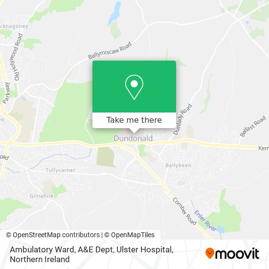 Ambulatory Ward, A&E Dept, Ulster Hospital map