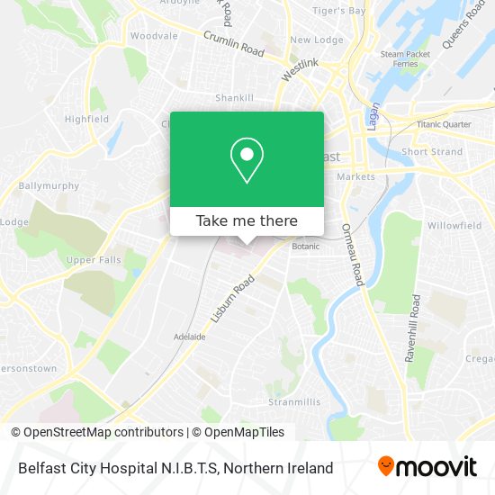 Belfast City Hospital N.I.B.T.S map