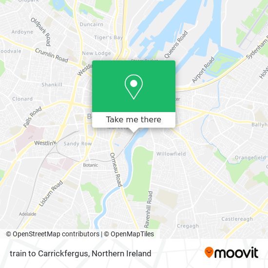 train to Carrickfergus map